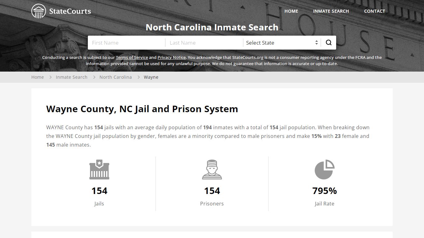 Wayne County, NC Inmate Search - StateCourts