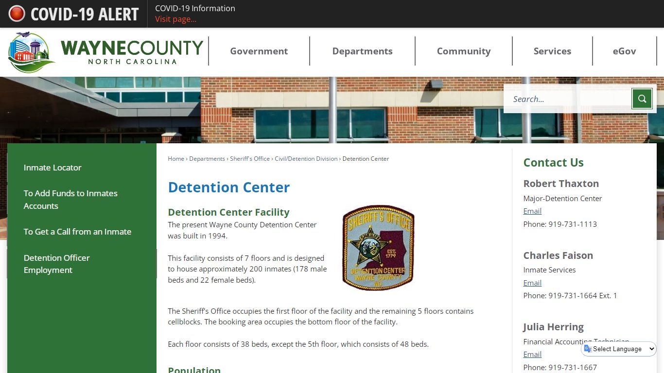 Detention Center | Wayne County, NC